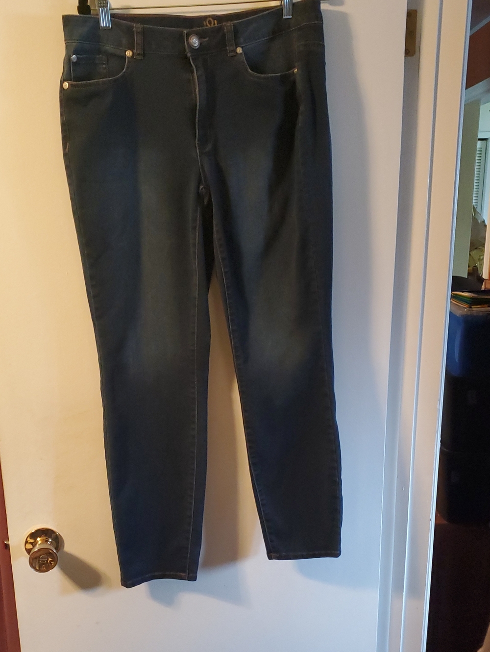 size 12 Love & Legend Dark Blue Women's Slim Straight Jeans